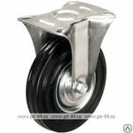 фото Неповоротное стальное колесо с черной резиной FC 100, г/п 70 кг, Ø 100 мм