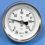 фото Термометр биметаллический осевой ТБП100-Т с гильзой