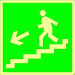 фото Знак ФЭС E14«Направление к эвакуационному выходу по лестнице вниз»(пластик)