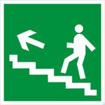 фото Знак E16 «Направление к эвакуационному выходу по лестнице вверх» (металл)