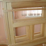 фото Окно деревянное для бани 600х600 сосна