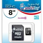 фото Карта памяти MicroSDHC 8 Gb Smart Buy class 10+ SD-адаптер