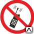 фото Знак P18 Запрещается пользоваться мобильным телефоном или переносной рацией