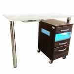 фото Маникюрный стол со стеклянной столешницей, УФ-блоком и пылесосом
