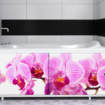 фото Раздвижной экран под ванну - Дикая орхидея, 1480мм (1680мм)