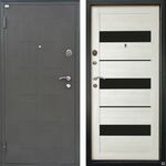 фото Входная металлическая дверь "ТОКИО" (черный металик/МДФ белый кипарис)