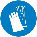 фото Знак М06 «Работать в защитных перчатках» (металл)