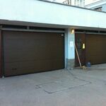фото Секционные гаражные ворота Алютех Тренд 2500*2500, цвет коричневый