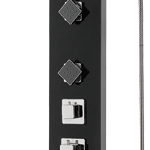 фото Душевая панель с гидромассажем 1720х170х80 мм CREAVIT черная, термостекло