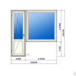 фото Балконный блок ПВХ 2030х2070 мм в Брежневский дом, однокамерный стеклопакет
