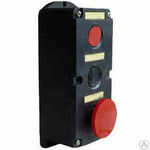 фото Пост кнопочный ПКЕ 222/3 (красная, черная кнопка, красный гриб) IP40 Техэнэ