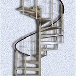 фото Винтовая межэтажная металлическая лестница: кол-во ступеней 12, высота 262