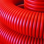 фото Труба гибкая двустенная для кабельной канализации д.125мм, цвет красный