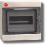фото Щиток настенный с дверцей 8 модуля IP65 серый (85608) Щиток настенный