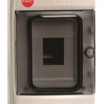 фото Щиток настенный с дверцей 4 модуля IP65 серый (85604) Щиток настенный