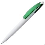 фото Ручка шариковая Bento, белая с зеленым
