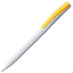 фото Ручка шариковая Pin, белая с желтым