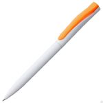 фото Ручка шариковая Pin, белая с оранжевым