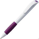 фото Ручка шариковая Grip, белая с фиолетовым