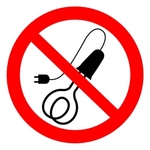 фото Наклейка "Запрещается применять электронагревательные приборы