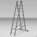 фото Лестница алюминиевая двухсекционная 2x10