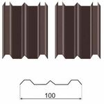 фото Металлический штакетник ШТ-100 8017ш шоколадно-коричневый шелкография