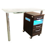 фото Маникюрный стол со стеклянной столешницей, УФ-блоком и вытяжкой