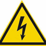 фото Знак Опасность поражения электрическим током (молния) 300х300х300мм.
