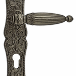 фото Дверная ручка на планке Гесперия (застаренное серебро) (под цилиндр 85мм) Н