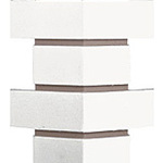 фото Угол фасадной панели «T-Siding», керамический кирпич "Модерн", белый