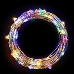 фото Гирлянда светодиодная "Разноцветные нити" 1.5м 30LED в виде капель мультиколор работает от 3хАА Космос KOCNL-EL114_multy