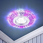 фото Светильник светодиодный DK LD2 SL/WH+PU декор со светодиодной подсветкой (белый+фиолетовый) прозр. ЭРА Б0019198