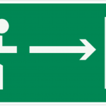 фото Знак E03 Направление к эвакуационному выходу направо 100х200мм пленка