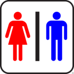 фото Знак туалет женский (мужской) 120*190 самоклейка