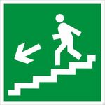фото Знак E14 «Направление к эвакуационному выходу по лестнице вниз» (пленка)