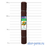 Фото №2 Сетка пластиковая, ячейка 40х40 мм ромб, 1,5х10 м (15 м2), коричневая