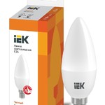 фото Лампа светодиодная ECO С35 свечеобразная 9Вт 230В E14 3000К теплый белый IEK