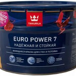 фото Краска водно-дисперсионная Tikkurila Euro Power 7 влагостойкая моющаяся матовая белый 9 л