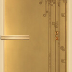 фото Дверь для бани АКМА АРТ с Фьюзингом ВЕСНА 7х19 (8 мм, коробка осина)