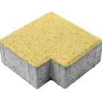 фото Тротуарная плитка Берит Квадрат без четверти Песчанник 200х150х80 на белом цементе