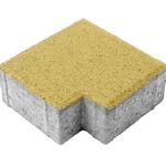 фото Тротуарная плитка Берит Квадрат без четверти Желтая 200х150х80 на белом цементе