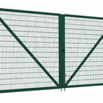 фото Ворота металлические из сварной сетки пруток 4мм в.1,53м х ш.3м Зеленая