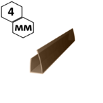 фото Торцевой профиль для сотового поликарбоната 4 мм, бронза