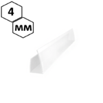 Фото №3 Торцевой профиль для сотового поликарбоната 4 мм, белый