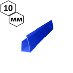 фото Торцевой профиль для сотового поликарбоната 10 мм, синий