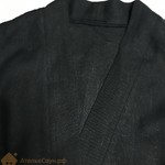 Фото №2 Халат кимоно для бани женский Linen Steam Уголь (р.48-50, чёрный, 100% лён)