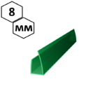 Фото №3 Торцевой профиль для сотового поликарбоната 8 мм, зеленый