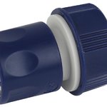 фото Соединитель-коннектор с аквастопом для шланга 19мм (3/4) пластик (50/2 Green Apple Б0017771