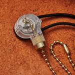 Фото №6 Выключатель для настенного светильника c проводом и деревянным наконечником gold блист. Rexant 06-0243-A