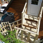 фото Деревянная лестница наружная из лиственницы